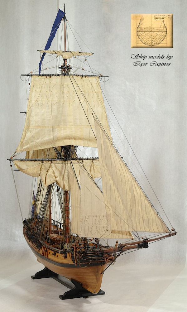 Image of 1:36 Scale Scratch Built Swedish Privateer