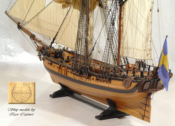 Image of 1:36 Scale Scratch Built Swedish Privateer