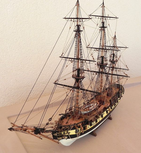 Image of Model Shipways Revolutionary War Privateer Rattlesnake some mods to represent HMS Cormorant after her capture by the British in 1783